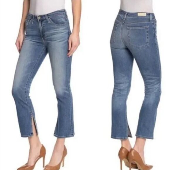Adriano Goldschmied The Jodi High Rise Slim Flare Leg Crop Jeans Size 28 - Picture 1 of 11